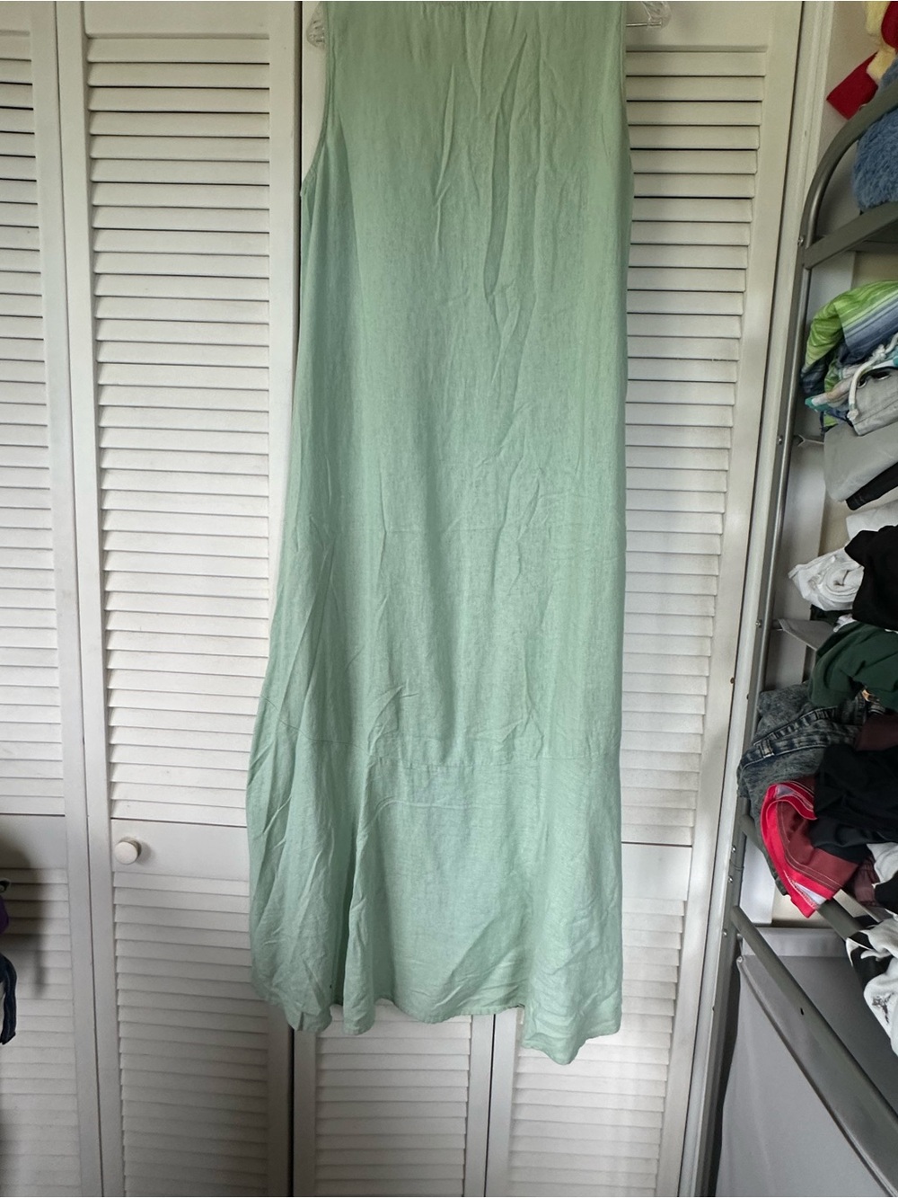 Cynthia Rowley Light Mint Linen High-Low Panel Skirt - Picture 2 of 5